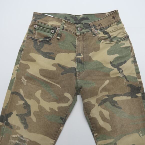 R13 Boyfriend Jeans in Beige Camo Size 24 Oversized Baggy Crop - Picture 5 of 13